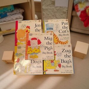 Set of 5 DK Big Books Vowel Sounds Classroom Book Pat Cat Zug Bug Tog Dog 14”